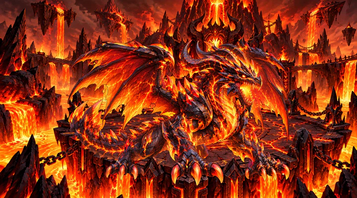 The Inferno Titan on its lava arena.